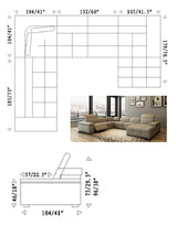 101578BIG Sofa Da hoặc Vải Mặt Cắt
