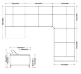 101889 Sofa Da hoặc Vải Mặt Cắt