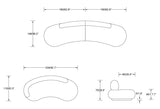 Mặt cắt sofa da hoặc vải 102150M