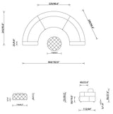 102202 Leather or Fabric Sofa Sectional - Isingtec