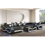 109916 Leather or Fabric Sofa Sectional - Isingtec