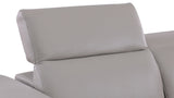 MI-121112 Italian Leather Sofa Sectional - 6Pcs - Light Grey