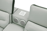 MI-121850 Italian Leather Sofa Sectional - 4Pcs - Grey