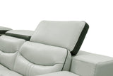 MI-121850 Italian Leather Sofa Sectional - 4Pcs - Grey