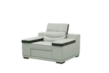 MI-121850 Italian Leather Sofa Sectional - 4Pcs - Grey