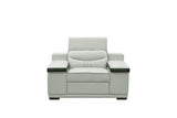 MI-121850 Italian Leather Sofa Sectional - 4Pcs - Grey