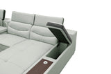 MI-121850 Italian Leather Sofa Sectional - 4Pcs - Grey