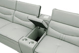 MI-121850 Italian Leather Sofa Sectional - 4Pcs - Grey