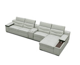 MI-121850 Italian Leather Sofa Sectional - 4Pcs - Grey