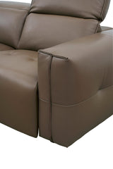 MI-122500 Italian Leather Sofa Set - 2 Pcs - Brown