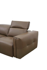 MI-122500 Italian Leather Sofa Set - 2 Pcs - Brown