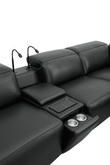 MI-122520 Italian Leather Sofa Sectional - 6Pcs - (3 POWERS)