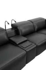 MI-122520 Italian Leather Sofa Sectional - 6Pcs - (3 POWERS)