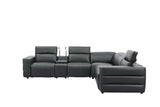 MI-122520 Italian Leather Sofa Sectional - 6Pcs - (3 POWERS)