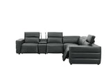 MI-122520 Italian Leather Sofa Sectional - 6Pcs - (3 POWERS)