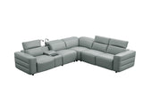 MI-122520 Italian Leather Sofa Sectional - 6Pcs - (3 POWERS)