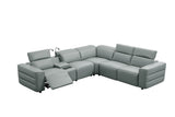 MI-122520 Italian Leather Sofa Sectional - 6Pcs - (3 POWERS)
