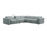 MI-122520 Italian Leather Sofa Sectional - 6Pcs - (3 POWERS)