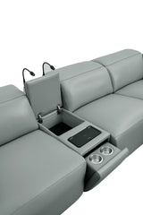 MI-122520 Italian Leather Sofa Sectional - 6Pcs - (3 POWERS)