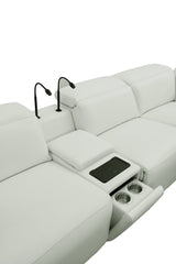 MI-122520 Italian Leather Sofa Sectional - 6Pcs - (3 POWERS)