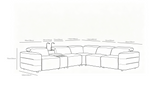 MI-122520 Italian Leather Sofa Sectional - 6Pcs - (3 POWERS)