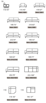 Sofa da Ý Estro Spazio Mặt cắt 