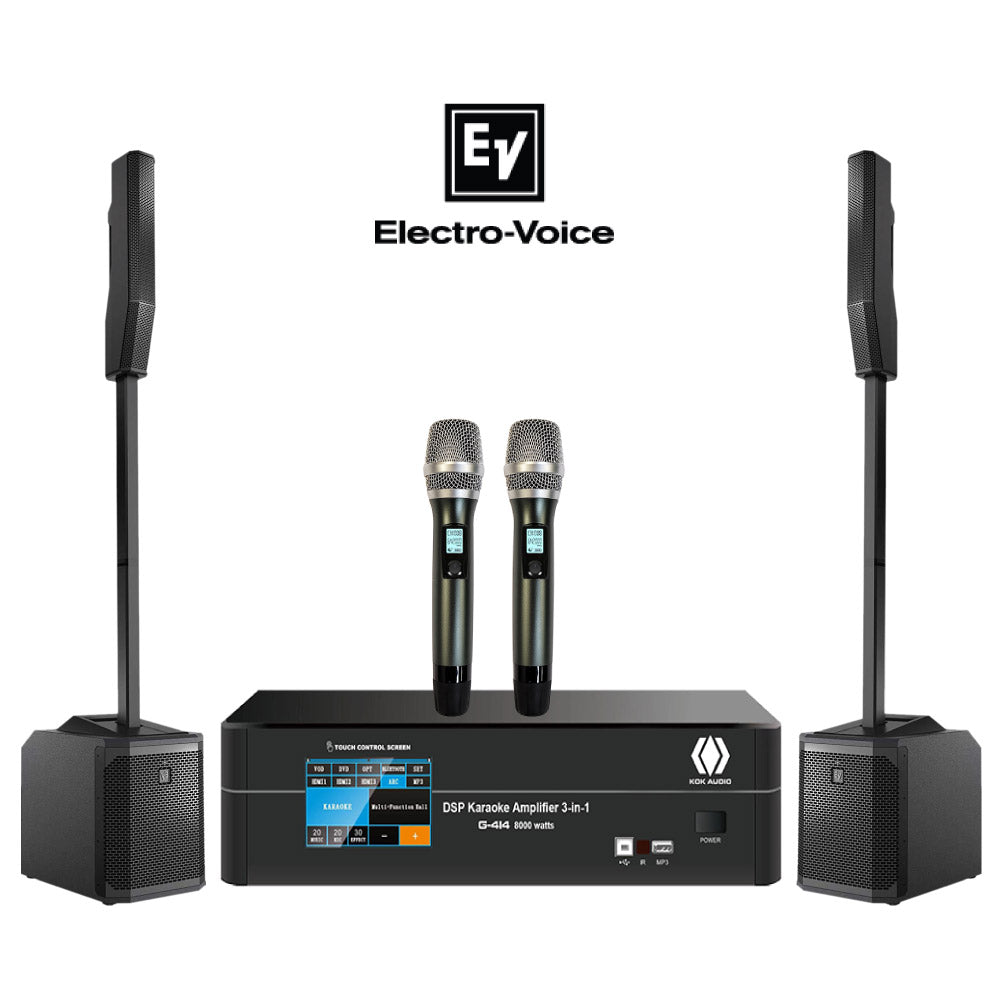 8000 Watt EV Evolve 30M + G-414 Karaoke Package (2 Speakers)