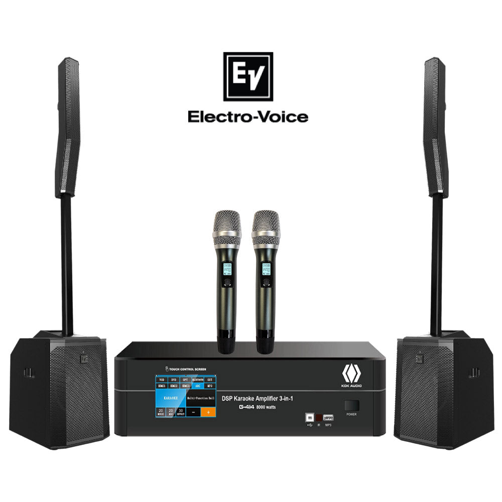 8000 Watt EV Evolve 50 + G-414 Karaoke Package (2 Speakers)