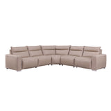 MI-121235 Italian Leather Sofa Sectional - 5Pcs