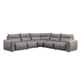 MI-121235 Italian Leather Sofa Sectional - 5Pcs