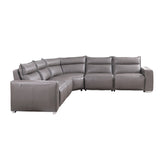 MI-121235 Italian Leather Sofa Sectional - 5Pcs