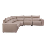 MI-121235 Italian Leather Sofa Sectional - 5Pcs