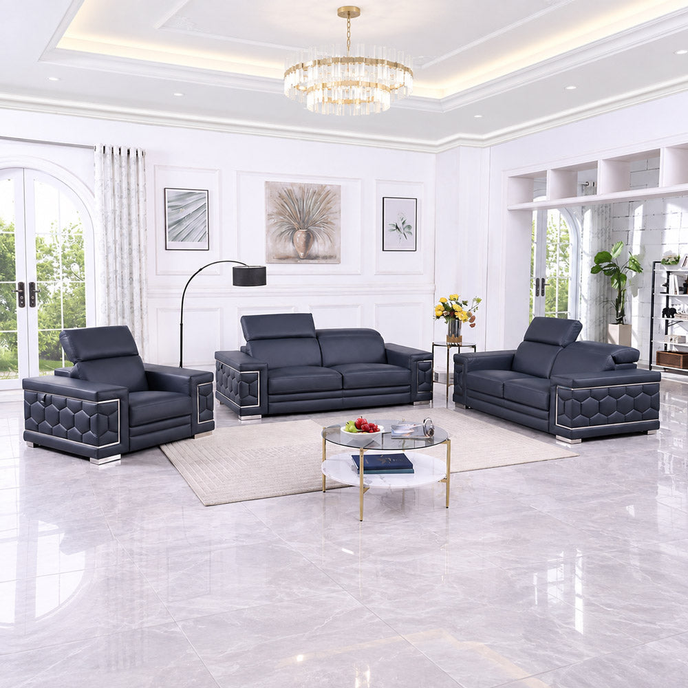 MI-121250 Italian Leather Sofa Set