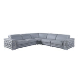 MI-121255 Italian Leather Sofa Sectional - 4Pcs