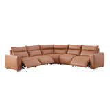 MI-121235 Italian Leather Sofa Sectional - 5Pcs