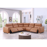 MI-121235 Italian Leather Sofa Sectional - 5Pcs