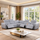 MI-121260 Italian Leather Sofa Sectional - 6Pcs