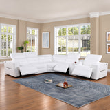 MI-121260 Italian Leather Sofa Sectional - 6Pcs
