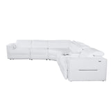 MI-121260 Italian Leather Sofa Sectional - 6Pcs