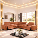 MI-12631 Italian Leather Sofa Sectional  - 6Pcs (2 Power)