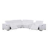 MI-12631 Italian Leather Sofa Sectional  - 6Pcs (2 Power)