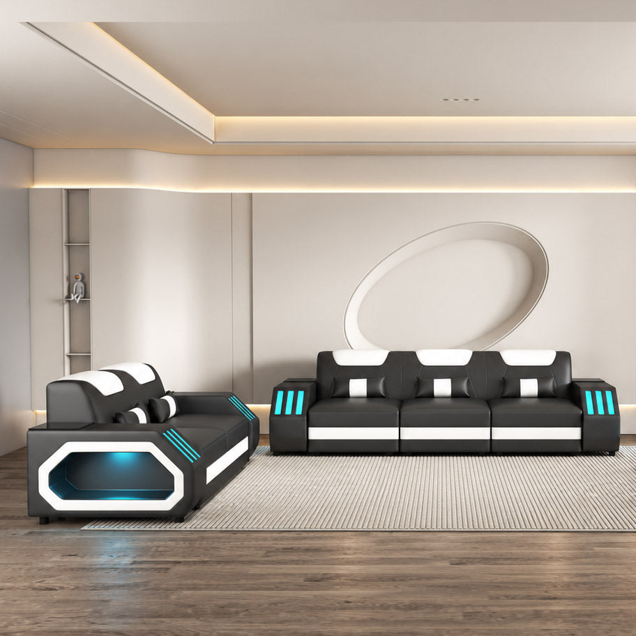 MI-129916A Italian Leather Sofa Set