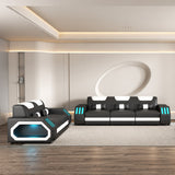 MI-129916A Italian Leather Sofa Set