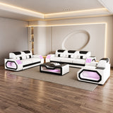 MI-129916A Italian Leather Sofa Set