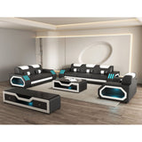 MI-129916A Italian Leather Sofa Set