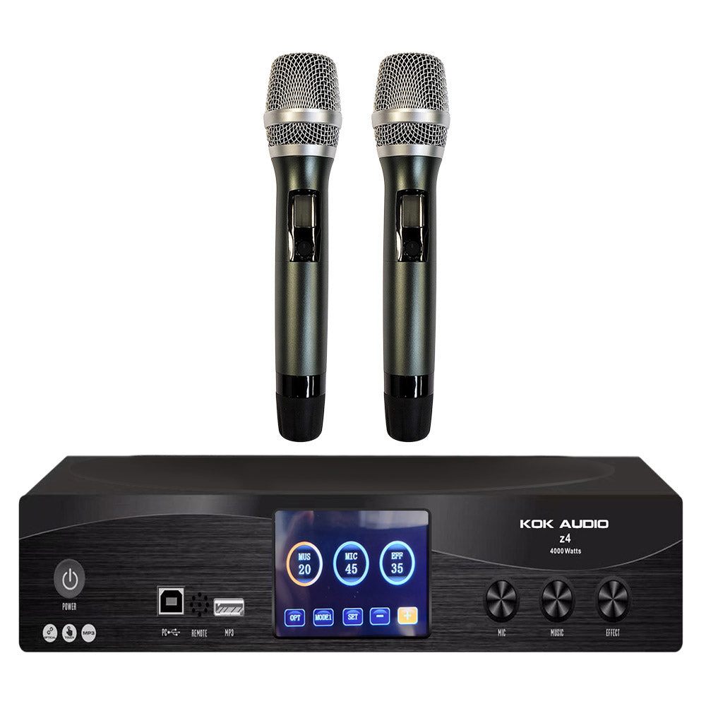 Bộ khuếch đại trộn micro karaoke KOK Audio Z4 4000 Watt DSP 3 trong 1 