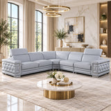 MI-121255 Italian Leather Sofa Sectional - 4Pcs