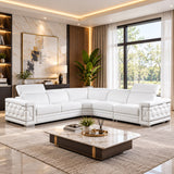 MI-121255 Italian Leather Sofa Sectional - 4Pcs